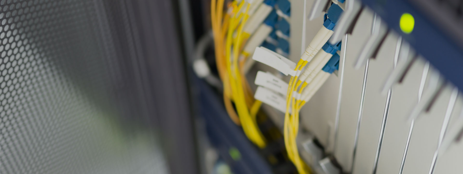 Fiber optic with servers in a technology data center 