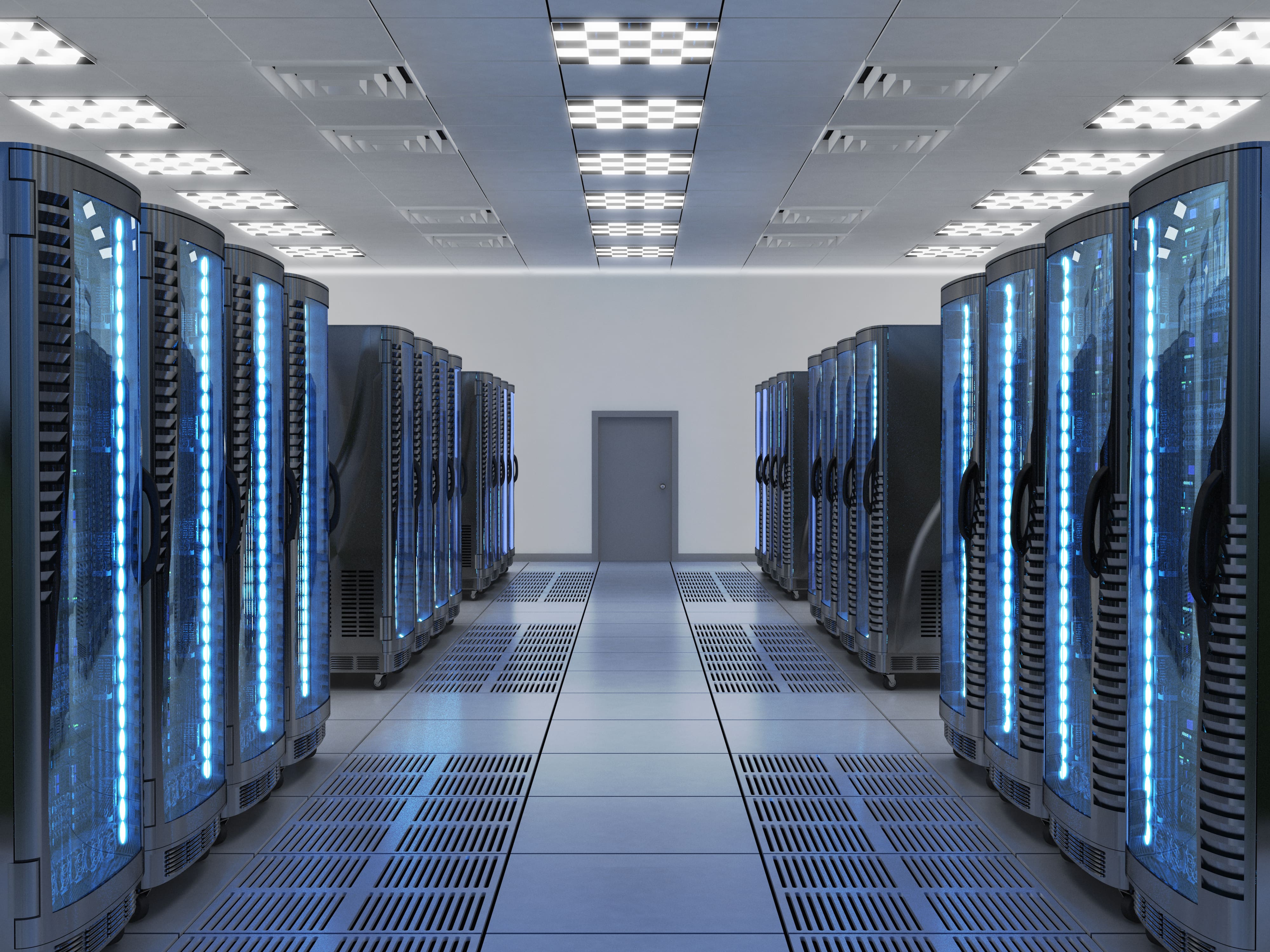 Data Racks & supercomputer in a Server room