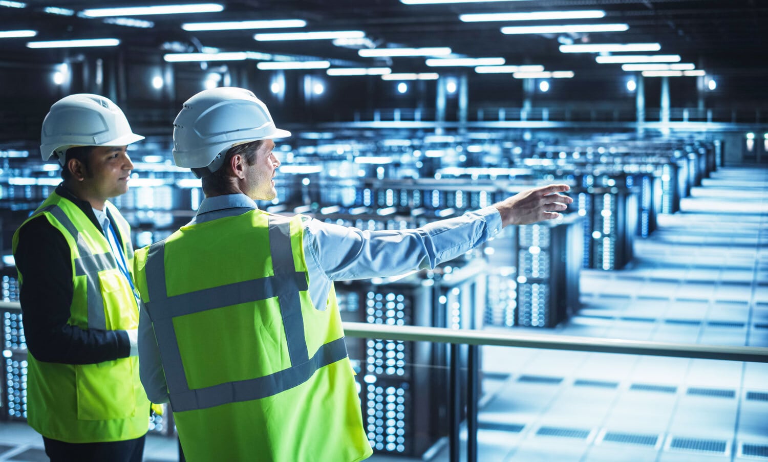 Safety Engineers Inspecting Data Centers